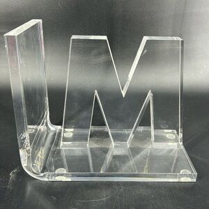 Acrylic “M” Monogram Bookend